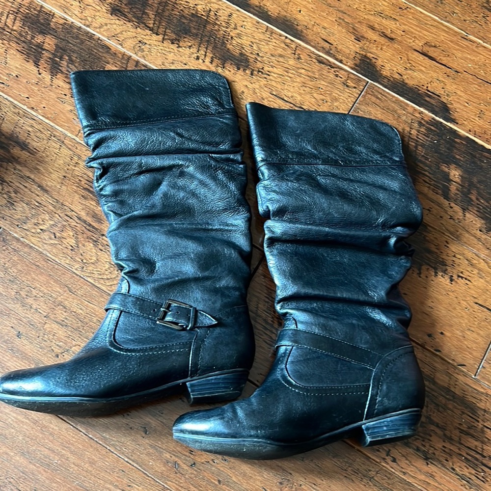 Steve Madden Black Tall Boots P-Kambyy Style  Black  Leather